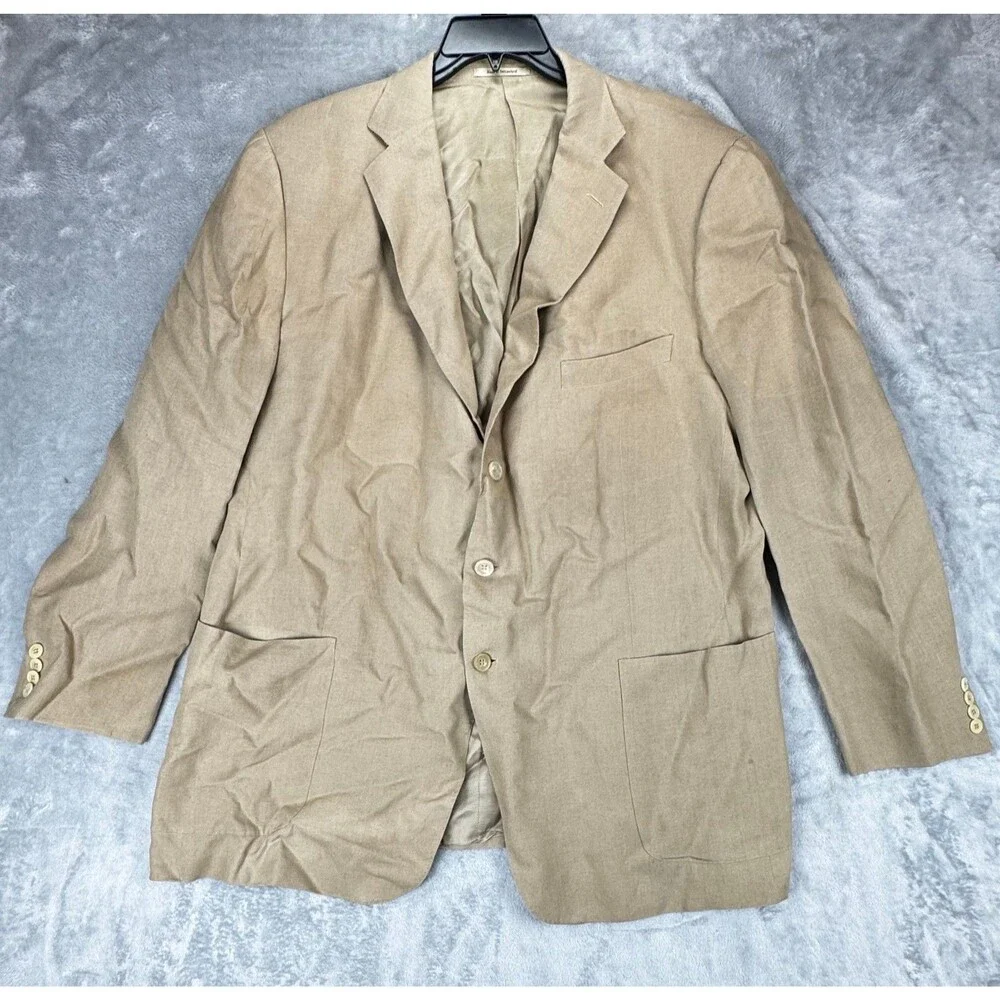 Ermenegildo Zegna Mens 62R Linen Sport Coat Tan Su Misura 1143R0